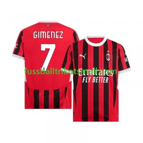 Fußballtrikots AC Mailand Santiago Gimenez 7 2024-2025 Kurzarm Heimtrikotsatz kaufen